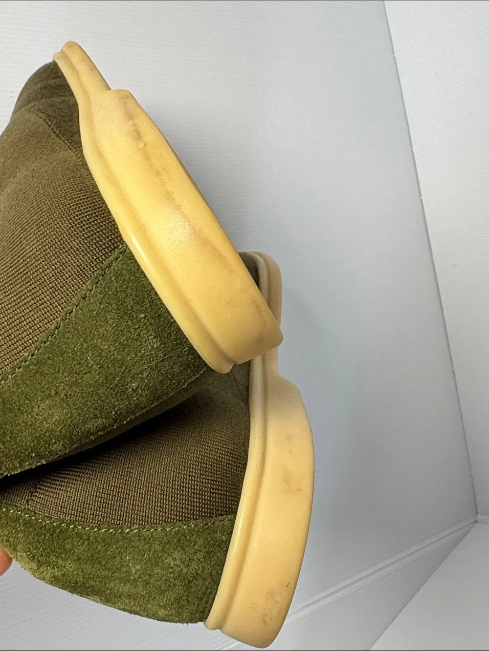 LORO PIANA Open Knitted Walk Ankle Boot Men's Dark Olive Green Wish Wool 44 / 11